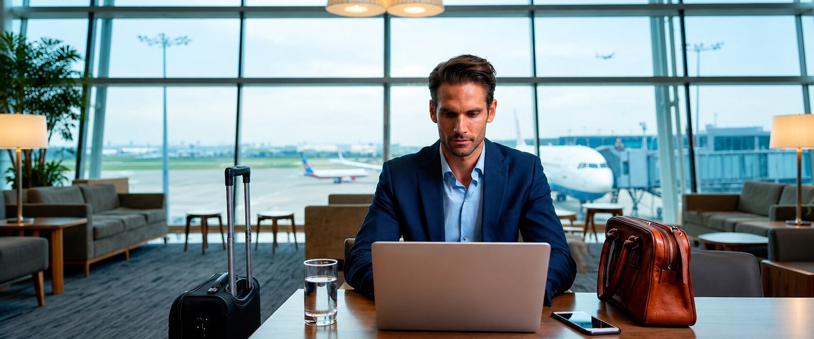 Profesional trabajando en el aeropuerto